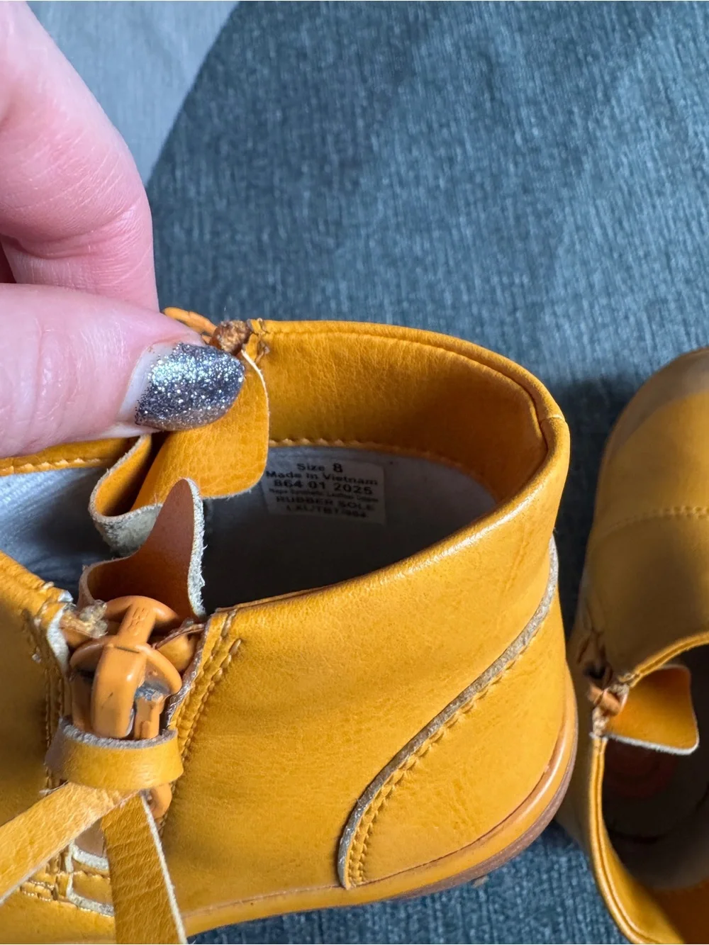 Livie & Luca Mustard Yellow waterproof Kids Zip Booties